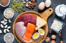 Sources de protéines végétales et animales : viande, poisson, œufs, légumineuses, o:léagineux