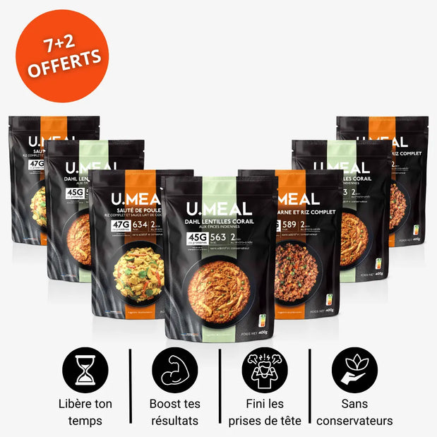 Pack repas protéiné performance | 7 + 2 offerts U.MEAL