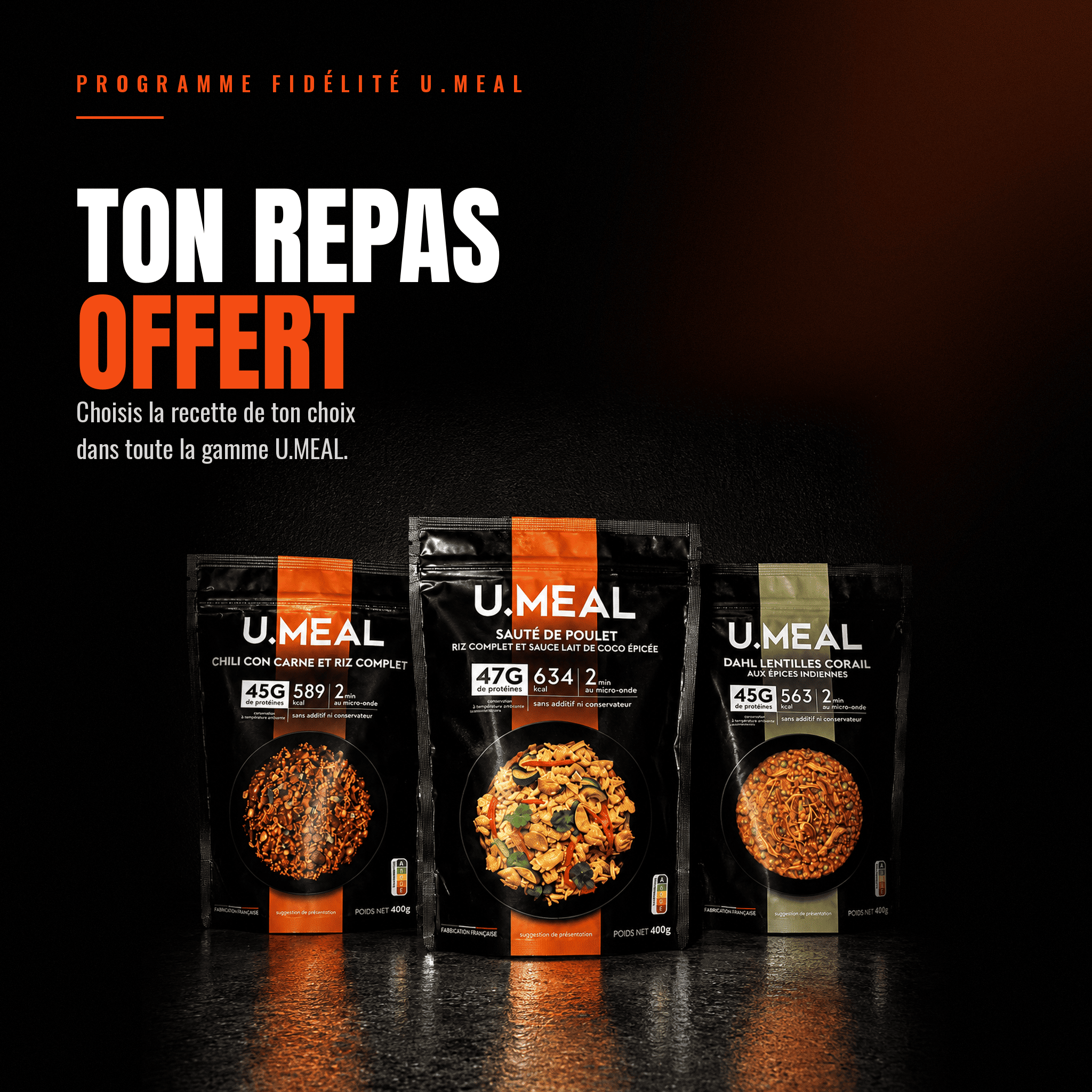 Des points à dépenser ? Choisi ton repa OFFERT U.MEAL